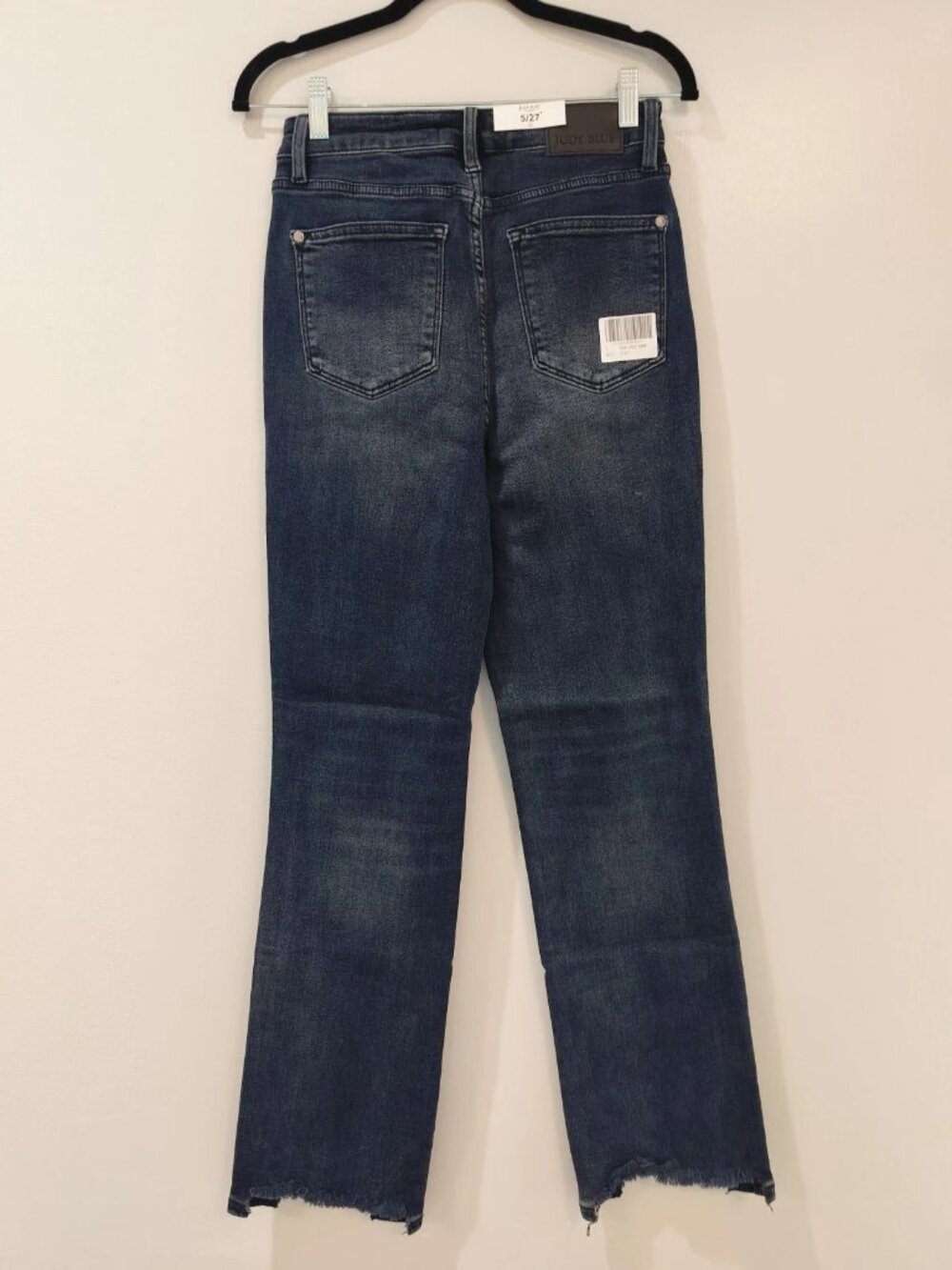 Judy Blue NWT High Rise Straight Button Fly Raw Hem Jeans Size 5/27 - Picture 3 of 12